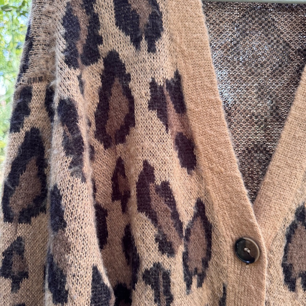 Cotton-On Leopard Print Button-Up Cardigan Sweater - Picture 8 of 8